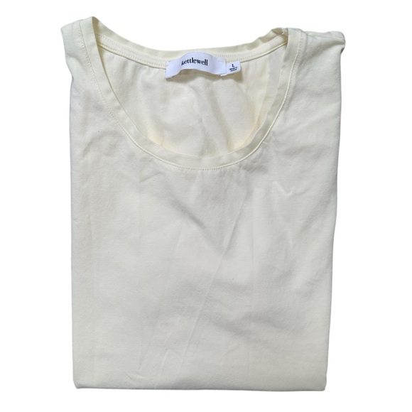 kettlewell Women’s L Pastel Yellow Scoop Neck Everyday Cotton Tee - Picture 1 of 5